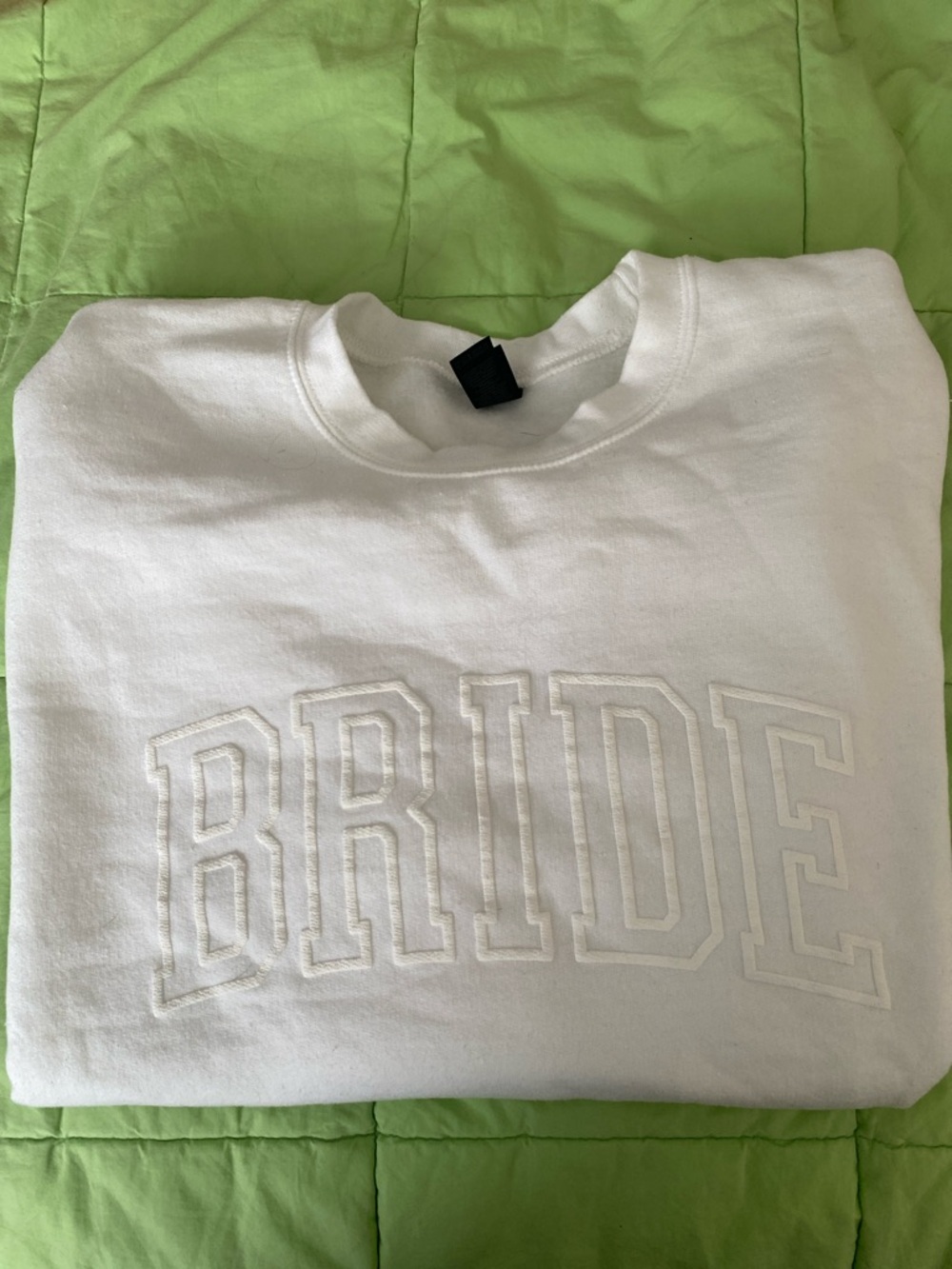 White 'BRIDE' Embroidered Crewneck Sweatshirt